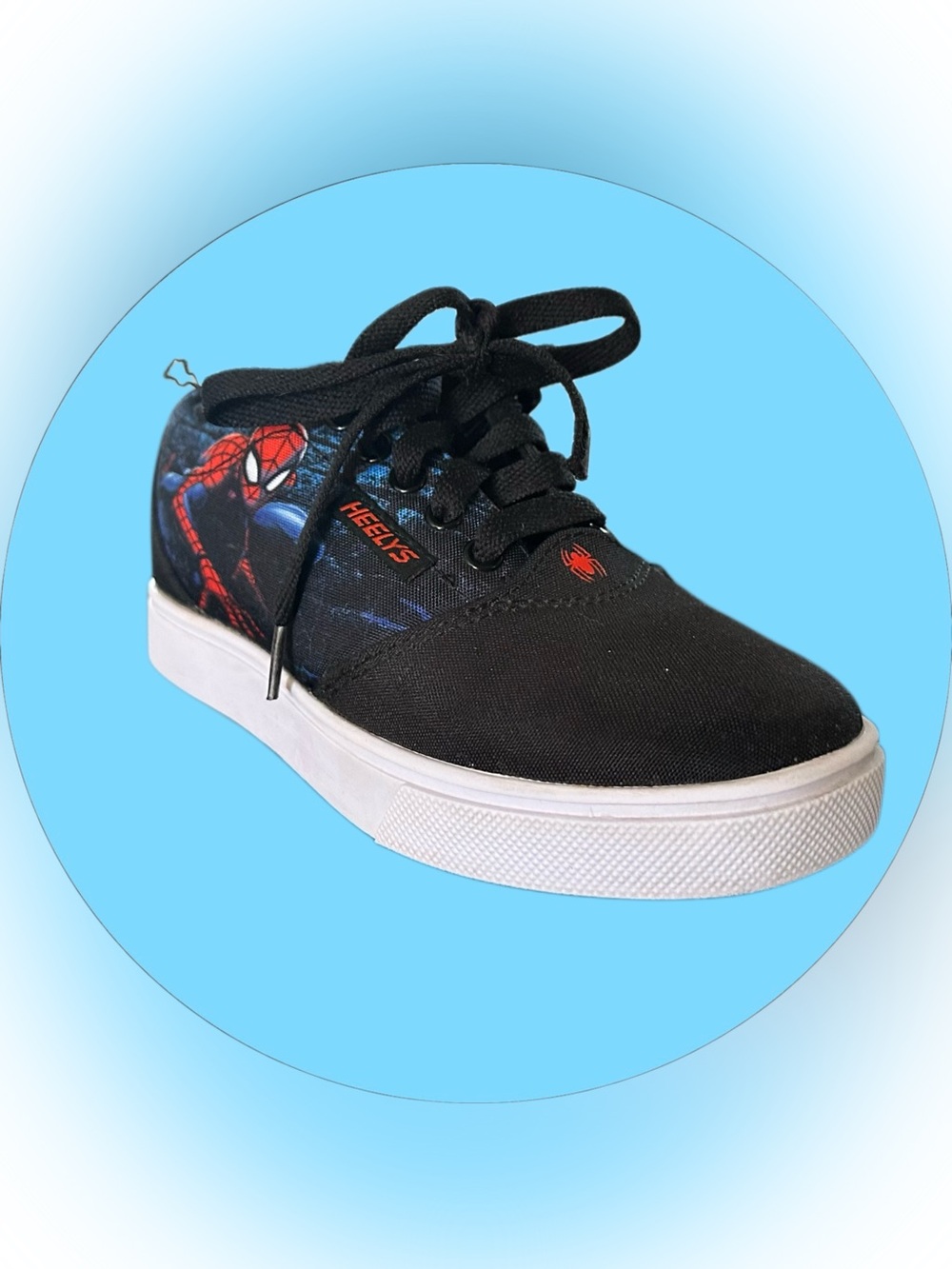 BOYS' HEELYS - YOUTH SIZE 1 - PRO 20 SPIDERMAN MID-TOP SKATE SNEAKERS - Picture 3 of 8